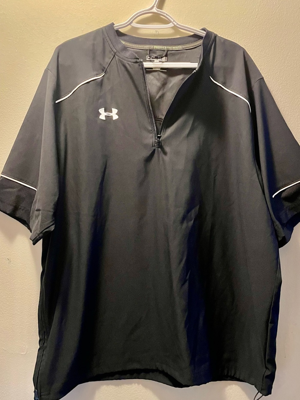 XL Loose Under Armour Black Short-Sleeve 1/4 Zip Performance Polo